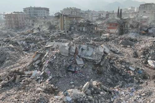 Depremin 11'inci gününde Hatay'da son durum havadan görüntülendi