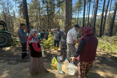 Orman yangınında yürekleri serinleten detay