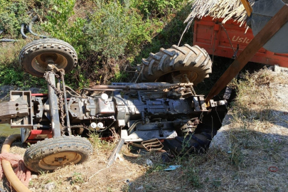 Sulama kanalına devrilen traktörün 20 yaşındaki sürücüsü öldü