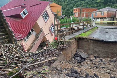 Giresun’da şiddetli yağışlar sel ve heyelanlara neden oldu