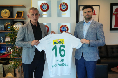 Bursaspor Başkanı Enes Çelik, TFF Başkanı İbrahim Hacıosmanoğlu’nu ziyaret etti